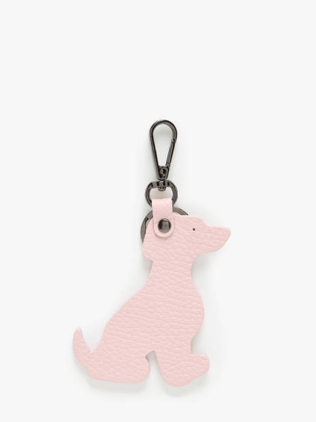 Porte-clefs Chien Cuir Milano Rose caviar CA24124