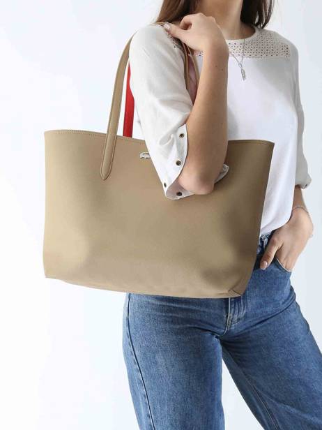Sac Cabas Anna Reversible Lacoste Beige anna 18SAXPG6 vue secondaire 1