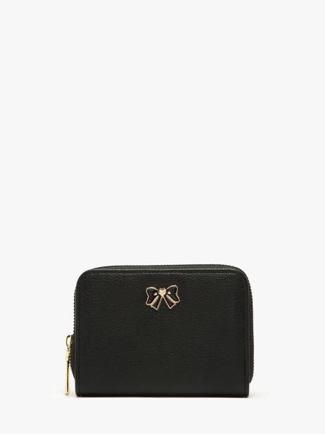 Porte-monnaie Button Miniprix Noir safiano 78SM2666