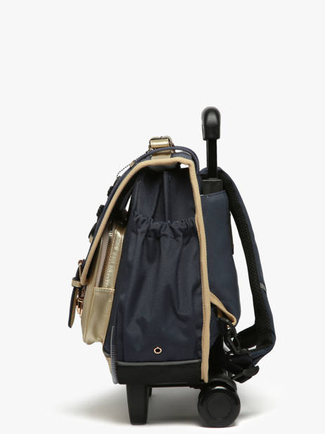 Cartable à Roulettes Enfant 2 Compartiments Cameleon Bleu vintage fantasy CR38 vue secondaire 2