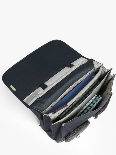 Cartable Enfant 3 Compartiments Cameleon Bleu vintage urban CA41 vue secondaire 3