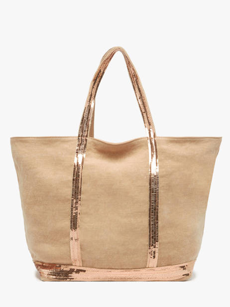 Large Le Cabas Tote Bag Linnen Sequins Vanessa bruno Beige cabas lin 31V40315 other view 4