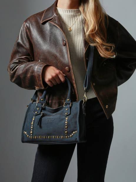 Shoulder Bag Houston Leather Basilic pepper Blue houston BHOU72 other view 1