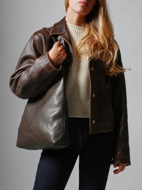 Shoulder Bag Cow Leather Basilic pepper Brown cow BCOW2M other view 1