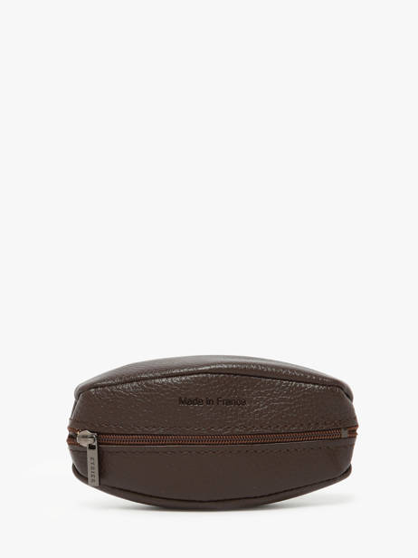Leather Coin Purse Madras Etrier Brown madras EMAD041 other view 2
