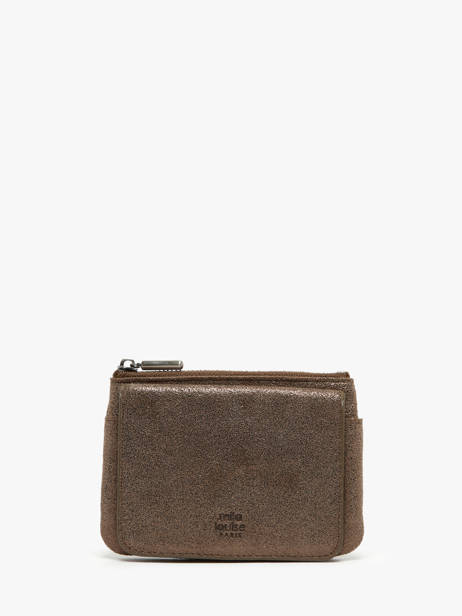 Coin Purse Leather Mila louise Brown vintage 3853X