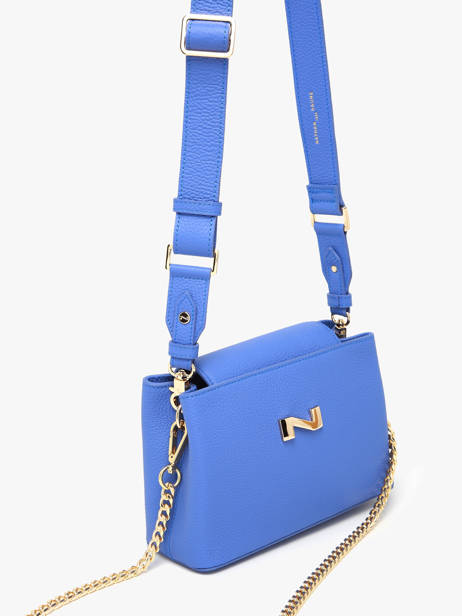 Leather Poppy Crossbody Bag Nathan baume Blue eden 2 other view 2