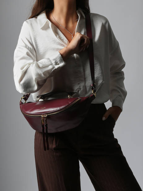 Small Leather Origami Crossbody Bag Lancel Violet origami A12527 other view 1