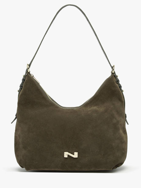 Suede Leather Carrie Shoulder Bag Nathan baume Green vogue 1