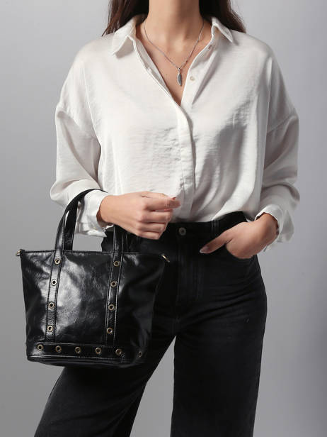 Sac Porté Main Cabas Cuir Cuir Vanessa bruno Noir cabas cuir 82V40435 vue secondaire 1