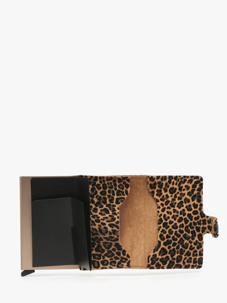 Porte-cartes Cuir Secrid Beige animal MLE vue secondaire 1