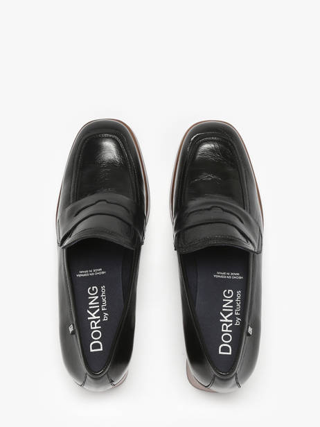 Moccasins Cristel In Leather Dorking Black women D9334 other view 3