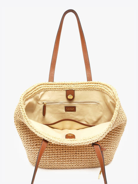 Sac Porté épaule Lainey Raphia Et Cuir Lauren ralph lauren Beige lainey 31982179 vue secondaire 3