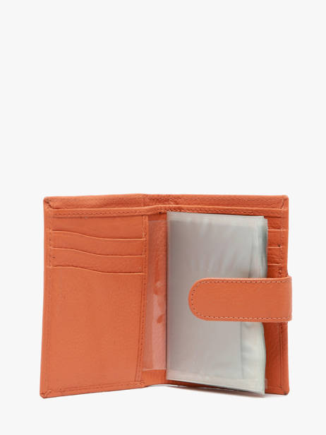 Porte-cartes 12 Fentes Caviar Cuir Crinkles Orange caviar 14041 vue secondaire 1