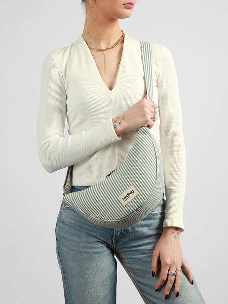Sac Bandoulière Rayures Coton Hindbag Bleu rayures RA vue secondaire 1