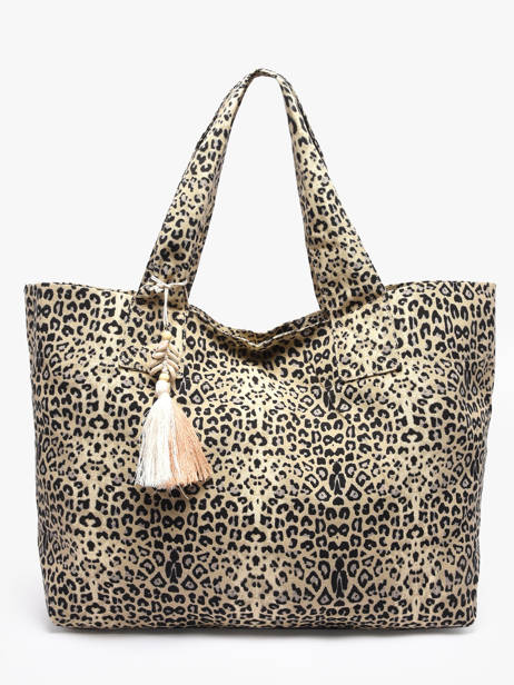 Sac Porté épaule Leopard Coton Miniprix Beige leopard L