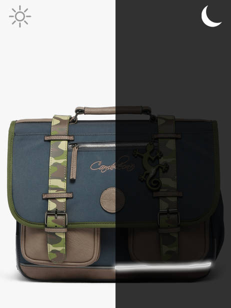 Cartable 2 Compartiments Cameleon Bleu vintage urban 27 vue secondaire 8